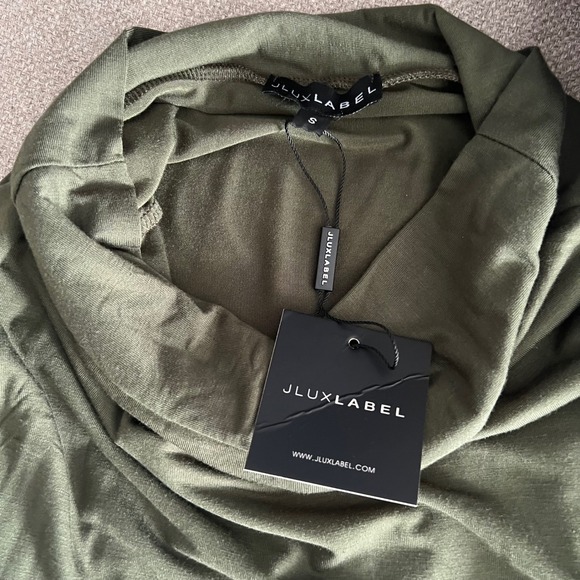 Jluxlabel Green Tube Midi Pencil Skirt Size Small Stretch Capsule Minimalist NEW - Picture 4 of 5